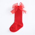 thumbnail image 5 of Huowey Newborn Baby Socks Fashion Soft Calf Socks Knee High Lace Large Bow Knot Stockings Fashionable Dailywear, 0-6 Months, 5 of 7