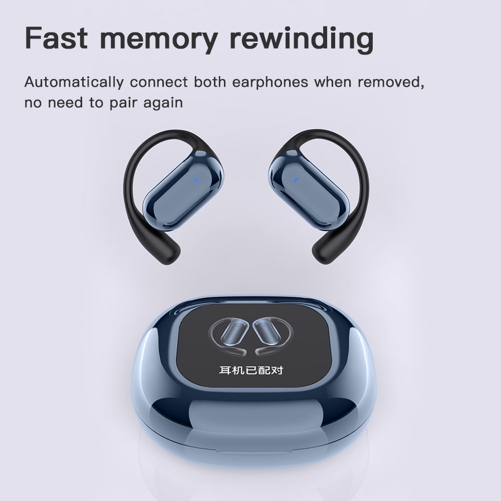 Q16S- PRO Wireless Translation Earbuds with 70 Hour Bluetooth 5.4 Sports Earbuds, Open Earbuds, Wireless Bluetooth Smart Touch Screen, Ear Cup Earbuds with Ear Hooks, IPX5 Waterproof