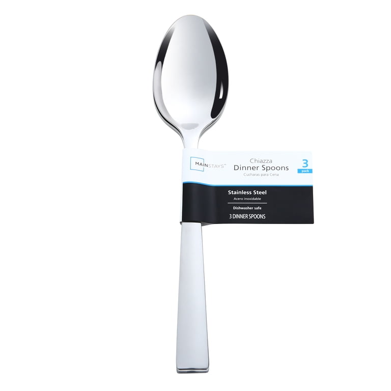 Mainstays Chiazza Stainless Steel Adult Dinner Spoon, Set of 3