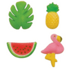 Sprinkle Deco® Set of 12 Tropical Summer 5/8inch - 1 1/2inch Edible Sugar Cake & Cupcake Decoration Toppers with 12 Exclusive Thank You Stickers