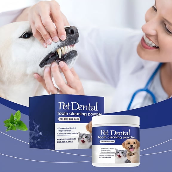 QARUN Oral Cleaning Pet Teeth Cleaning Powder Dog Fresh Breath Breathing Odor Whitening Teeth Powder Dog Tooth Powder