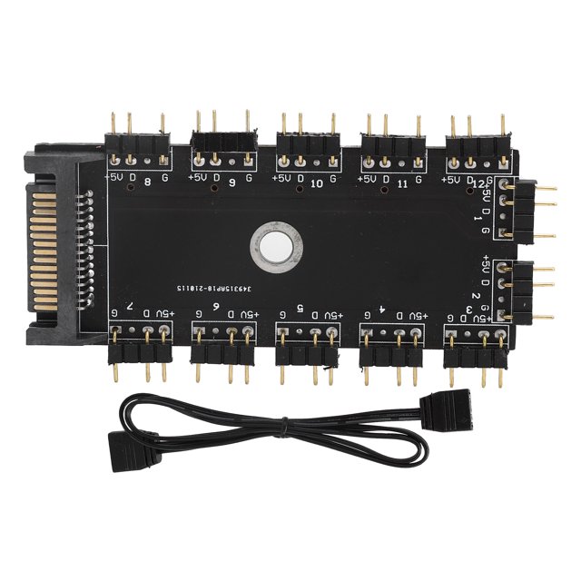 Concentrador divisor de 11 vías, extensor de interfaz ARGB de 3 pines, accesorios para dispositivos de control de LED RGB, interfaz SATA de 5 V