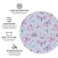 thumbnail image 3 of Honeii Purple Butterfly print Leather Coaster Set of 4, ideal for safeguarding your furniture from drinks spills and effortless cleanup-Round Shape, 3 of 6