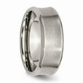 thumbnail image 4 of Solid Titanium Beveled Edge , Concave 8mm Men's Matte Brushed Finish and Plain Classic Wedding Band Ring Size 10, 4 of 7