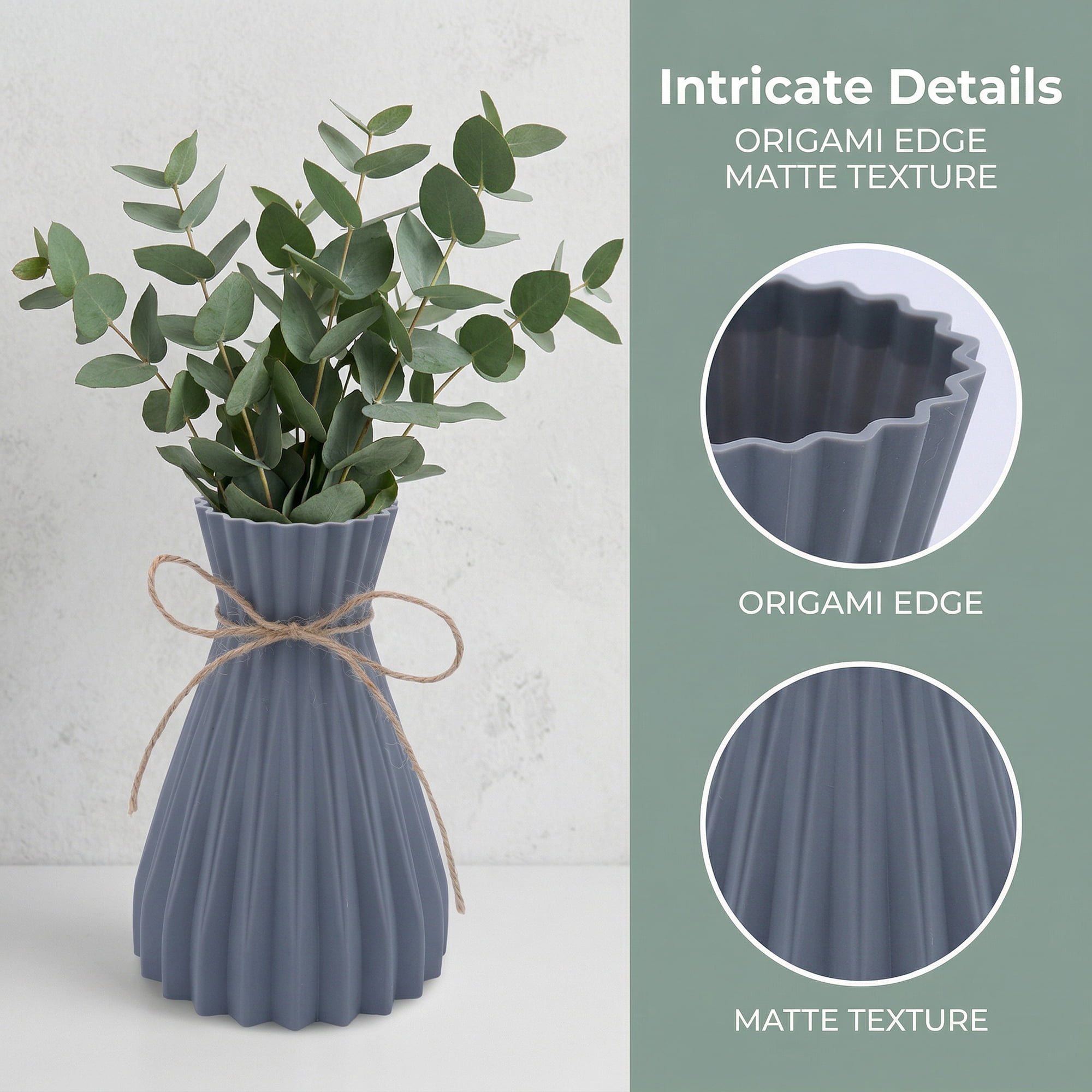 Unique Bargains Modern Geometric Unbreakable Flower Vase Grey 4.7" x 4.7" x 6.7"