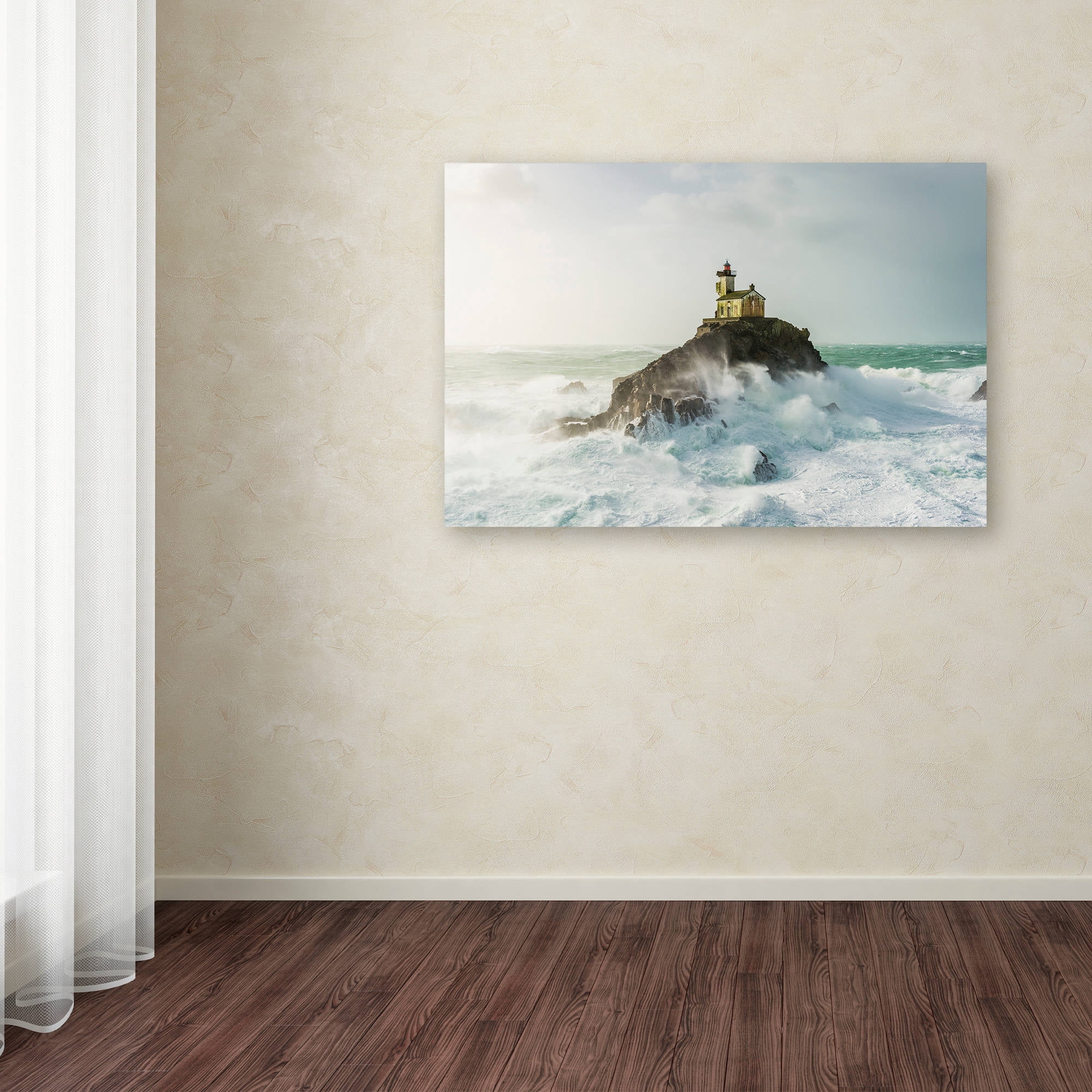 Trademark Fine Art "Haunted Lighthouse in the Storm" Canvas Art by Mathieu Rivrin
