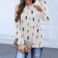 thumbnail image 2 of Blusa de manga larga con cuello redondo y estampado sin tirantes para mujer de moda de verano Fridja  ghj987+265, 2 of 8