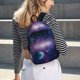 thumbnail image 5 of Disketp Planets Stars And Galaxies1 print Canvas Backpack Lightweight Travel Daypack Student Rucksack Laptop Backpack-Medium, 5 of 5