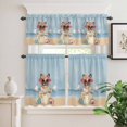 thumbnail image 6 of Puppy Beach Curtain Valances Set Summer Watercolor Dog Bag Beach Ocean Sky Kitchen Curtains 36&nbsp;inch Length Rod Pocket Valance and Tiers 3 Piece Set Small Bedroom Bathroom Laundry Decor, 6 of 9