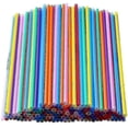 thumbnail image 1 of 1000 Pcs Colorful Plastic Long Disposable Drinking Straws, 1 of 4