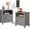 Gray, variant on CHITOOMA Farmhouse Nightstands Set of 2 with Charging Station, Bedside Tables with Storage Cabinet and Open Shelf, Small End Tables with USB Ports and AC Outlets for Bedroom, Gray