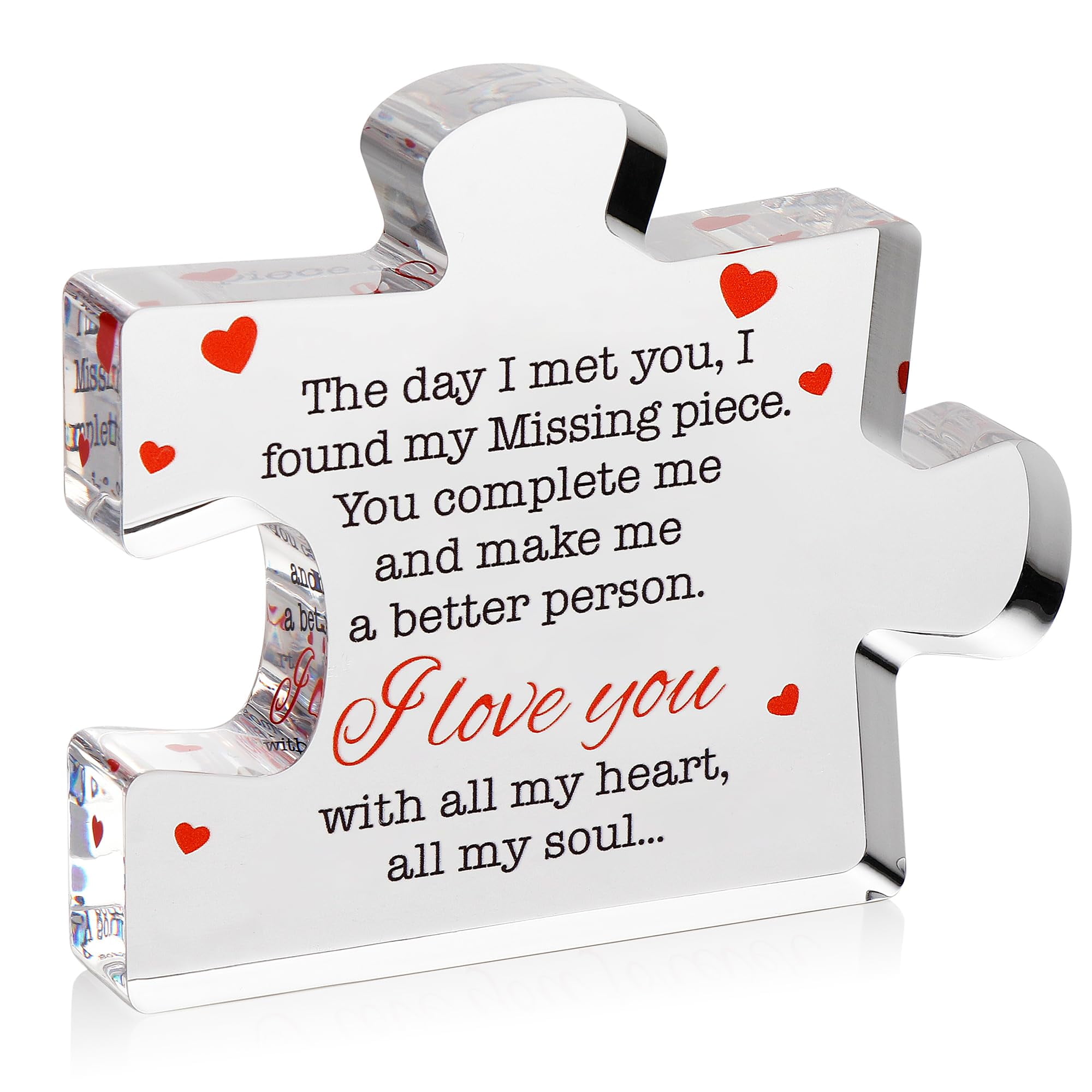 Valentines Day Gifts - I Love You Gifts for Him Her - Acrylic Puzzle Printed Message - Birthday Wedding for Boyfriend Girlfriend - I Love You Presents for Husband Wife