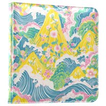 FORMRS 3 Ring Photo Album 4"x6" Self Adhesive Large Capacity PU Leather Cover, Yellow Mountains