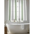thumbnail image 6 of Sage Green Grey Stripe Semi Sheer Curtains 72 Inch Length 2 Panels Set, Modern Farmhouse Vertical Striped Sheer Kitchen Curtain Privacy Voile Window Curtain for Living Room Bedroom Rod Pocket Drapes, 6 of 7