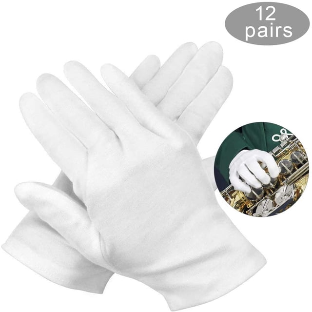 guante de algodón blanco, guante blanco, guantes de tela blanca, guantes de trabajo blancos, guantes hidratantes, guantes de inspección de joyas, guantes protectores blancos Ormromra QH-131