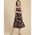 thumbnail image 2 of Moomaya Sleeveless V Neck A-Line Printed Rayon Dress - Women's Elegant Dress, 2 of 9
