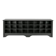 Prepac 24 pair Shoe Storage Cubby Bench, Black