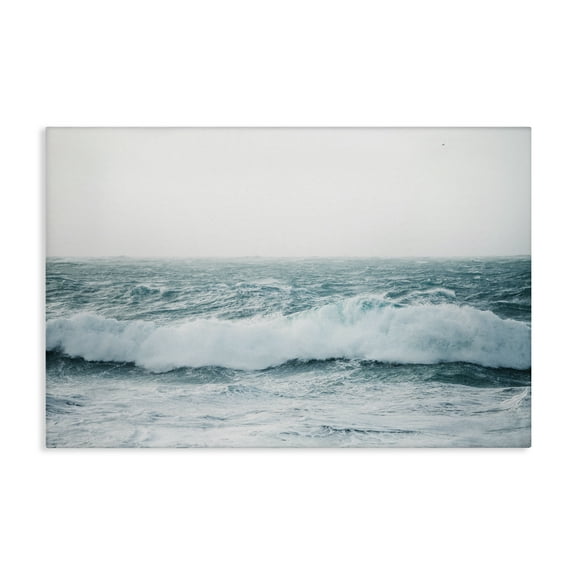 Stupell Industries Beach Waves Horizon Landscape & Nature Photography Wrapped Canvas Art Print Wall Art, 24 x 16