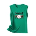 thumbnail image 4 of Savings High Neck Tank Tops for Women Summer Sleeveless Baseball Print Shirts Casual Loose Workout Tops (2XL, Green), 4 of 4