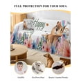 thumbnail image 4 of Happy Groundhog Day Sofa Covers for 2-3 Cushion Couch L-Shaped Sectional, Cute Ground Rat Flower Bushes Leaves Washable Sofa Covers Slipcover for Living Room Furniture, Couch Cover Blanket 71"x134", 4 of 9