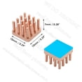 thumbnail image 2 of 20pcs 10x10x7mm Square Pure Copper Pin Fins Heatsink Radiator Cooler With Thermal Tape For Electronics IC CPU AMD With Pad, 2 of 5