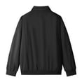 thumbnail image 4 of HOOMEUMY Men's Bomber Jackets Zip Up Lightweight Solid Color Baseball Jacket Outwear Zipper Long Sleeve Stand Collar Streetwear Fashion Black XXXXL, 4 of 8