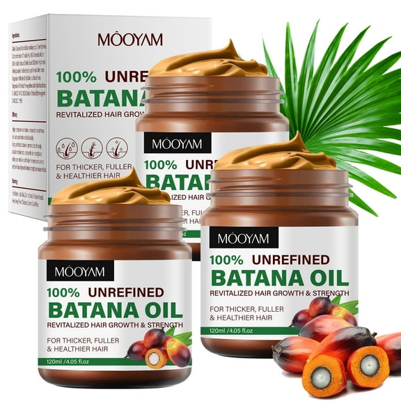 Mooyam 3 Pack Batana Hair Oil for Women & Men - 100% Pure and Natural Batana Oil  - Repair Damage Hair - Restore Hair Health 12.15FLOZ