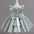 thumbnail image 5 of Girls Prom Dresses 9M-6Y Toddlers Kids Cute Ruffle Sleeveless Crewneck Solid Color A-Line Semi-Formal Flower Girl Evening Party Dress, 5 of 7