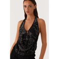 thumbnail image 1 of Women's Halter Neck Vest Summer Sleeveless Open Back Fashionable Sequins Flower Tank Tops, 1 of 5