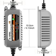 MOTOPOWER MP00205B 12V 1000mA Automatic Battery Charger, Battery Maintainer, Trickle Charger, and Battery Desulfator with Timer Protection