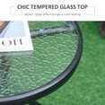 thumbnail image 4 of Outsunny Table d'Appoint d'Extérieur Ronde avec Dessus en Verre Trempé Noir, 4 of 10