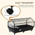 thumbnail image 5 of Pawhut Rolling Metal Rabbit & Small Animal Hutch Cage, 5 of 9