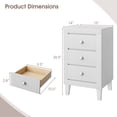 thumbnail image 3 of Costway Table de Chevet Table d'Appoint avec 3 Tiroirs pour Chambre Salon Blanc, 3 of 10