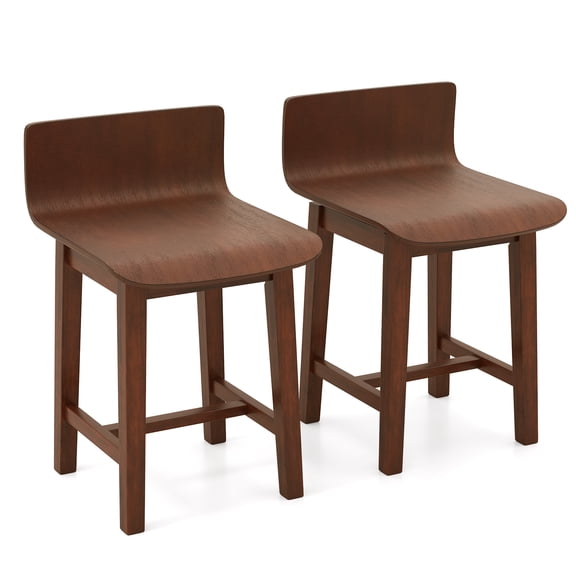 Giantex Wooden Dining Chair Set of 2, wivel Kitchen Chairs w/Rubber Wood Frame, Ergonomic Seat