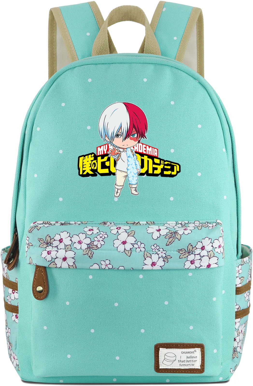 Roffatide Anime My Hero Academia Shoto Todoroki Backpack Canvas Dots
