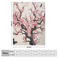 thumbnail image 4 of COMIO Exquisite Gifts Floral Spring Sakura Cherry Blossom Butterflies in Traditional Japanese Flower Flannel Blanket White, 4 of 6