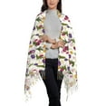 thumbnail image 2 of Rateoe Tulips Flowers Women's Traditional Scarf Wrap Tassel Shawl Fringes Neck Head Shawl Retro Scarf, 2 of 8