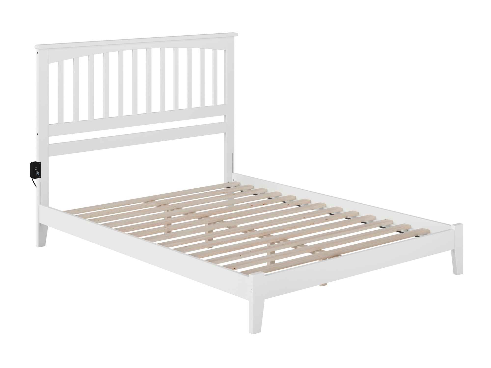 AFI Mission Queen Low Profile Wood Platform Bed, White