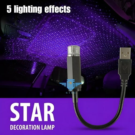 HIBIBUD Car Interior Roof LED Star Light Atmosphere Starry Sky Night Light