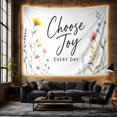 thumbnail image 6 of Choose Joy Every Day Among Bright Wildflowers, Inspirational Watercolor for Flower Lovers, Botanical Wall Art, Mother's Day Gift, Tapestry Wall Hanging for Bedroom and Studio, 6 of 7
