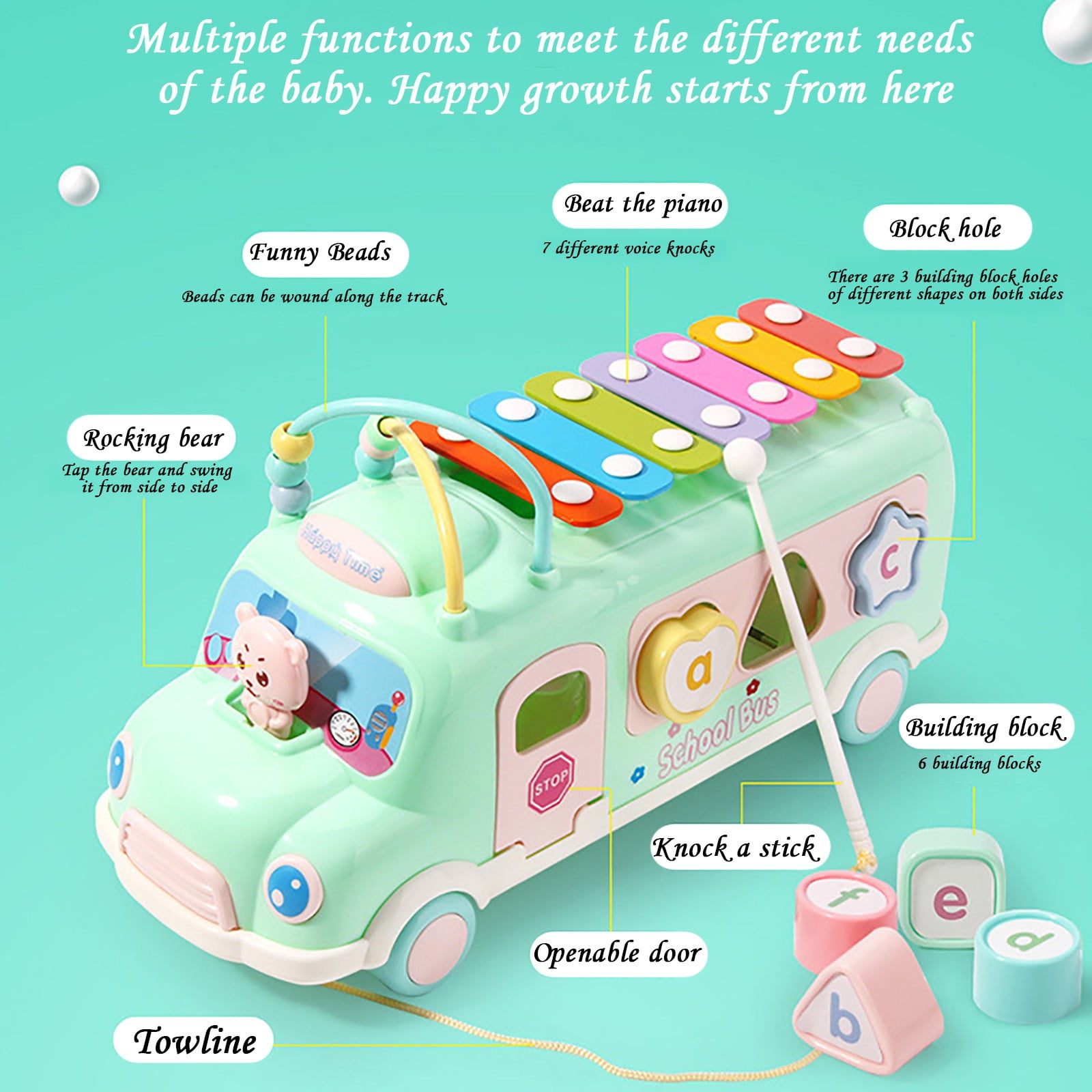 Fridja Vintage Baby Toddler Learning Fun Toy CIKOO Music Car Wash