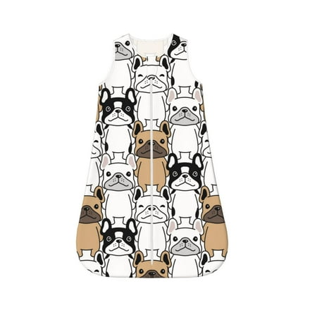 

Cauagu French Bulldog 2 for Infant Wearable Blanket Unisex Girl Boy Swaddle Transition Sack - Newborn Essentials Sleep Clothes-X-Large