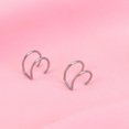 thumbnail image 3 of EeaseMX 6 pares de pendientes sencillos de metal a la moda para hombre y mujer, sin perforar (color acero), 3 of 7