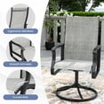 thumbnail image 3 of MRUAKA Patio Swivel Chairs Set of 6, Outdoor Dining Chairs Mid Back All Weather Breathable Textilene Outdoor Swivel Chairs with Metal Rocking Frame for Lawn Garden Backyard Deck, Light Gray, 3 of 7