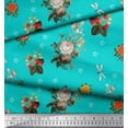 thumbnail image 3 of Soimoi Poly Georgette Fabric,Strawberry & Peony Floral Decor Fabric Printed Yard 42 Inch Wide, 3 of 3