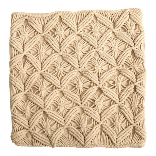 Nearly Natural D1016 Housse d'Oreiller Décorative en Macramé 18 Po en Diamant