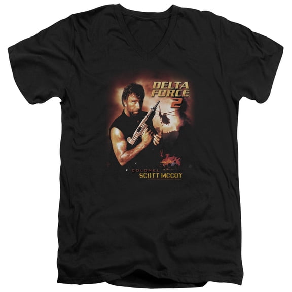 Delta Force Delta Force 2 Poster Adult V-Neck T-Shirt Black