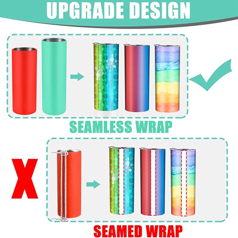 Littleduckling 2Pcs Silicone Wraps Sublimation Tumblers Sleeve for 20oz  Skinny Tumblers Reusable Silicone Sublimation Sleeve for Full Wrap Tumbler  Blank in Convection Oven Tumblers Silicone Tumbler 