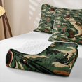 thumbnail image 4 of Erosebridal Cartoon Pike Fish Boys Girls Quilt King, Green Camouflage King Coverlet Set, 3pcs, 4 of 7