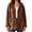 Coffee, variant on REDESS Winter Coats for Women, Hooded Button Front Outerwear Coats, Casual Warm Winter Jacket